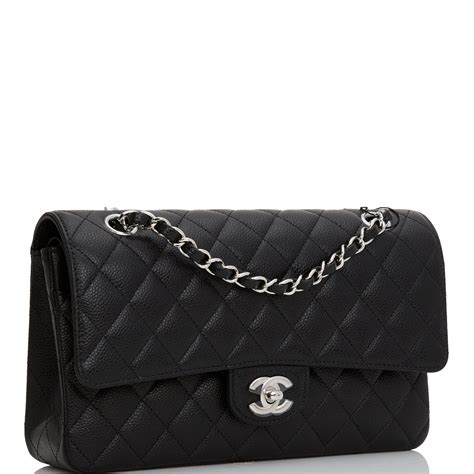 Chanel Medium Classic Flap Black Caviar Silver Hardware  